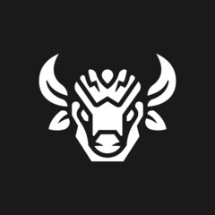 Wild Animal Bison Logo Silhouette Concept Illustration