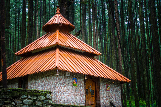 july 21st 2021 Uttarakhand. A beautiful temple amidst deodar forest dedicated to Lord Shiva Koneshwar Mahadev temple Dewalsari in lower himalayan region in northern India.