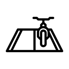 road riding on bicycle line icon vector. road riding on bicycle sign. isolated contour symbol black illustration