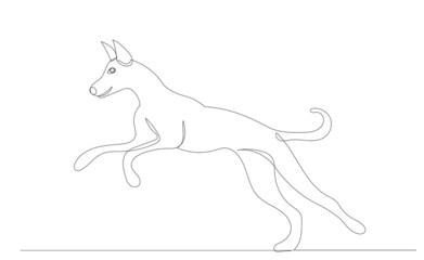 dog drawing in one continuous line, sketch