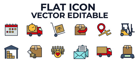 shipping and delivery set icon symbol template for graphic and web design collection logo vector illustration