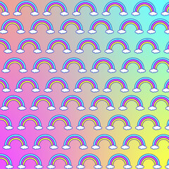 seamless pattern with rainbows