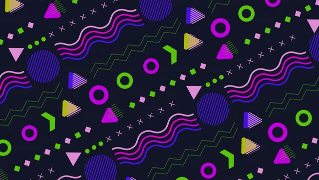 Colorful Animated Shape Pattern Backgroun.