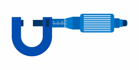 
diagram of a micrometer screw gauge. Vector illustration isolated on white background