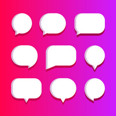 3d speech bubble chat icon collection set poster and sticker concept Banner 