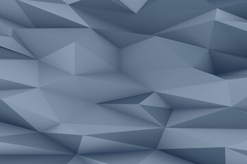 Dark silver gray low poly 3d rendering. Abstract realistic polygon background