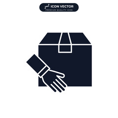 receive parcel icon symbol template for graphic and web design collection logo vector illustration