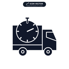 fast delivery truck icon symbol template for graphic and web design collection logo vector illustration
