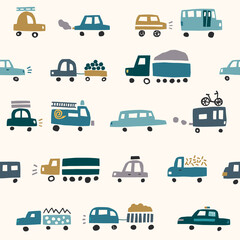 Seamless pattern with cars