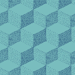 Seamless geometric pattern. Dot cubes