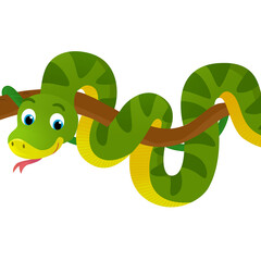 cartoon scene with snake animal illustration
