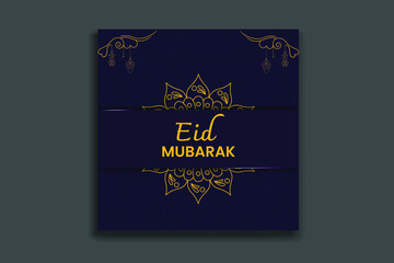 Naklejka na ściany i meble Eid Social Media Post, Eid Mubarak Banner, invitation card