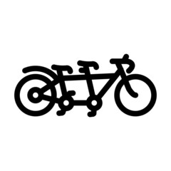 tandem bike for couple rider line icon vector. tandem bike for couple rider sign. isolated contour symbol black illustration