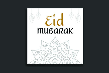 Eid Social Media Post,  Eid Mubarak Banner, invitation card