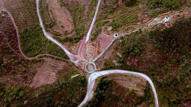 Aerial view of Ancient Messini city ruins