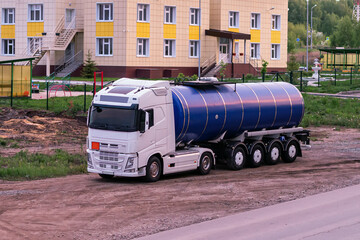 Naklejka premium Fuel truck at the countryside