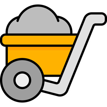 recommend clip art: wheelbarrow outline color icon
