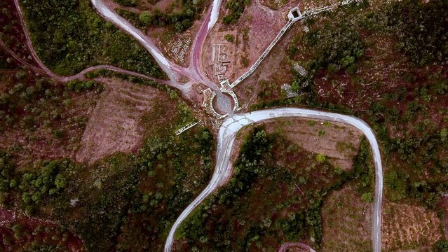Aerial view of Ancient Messini city ruins