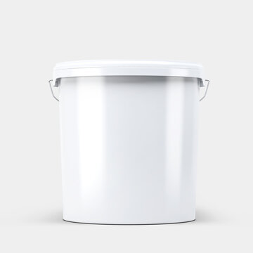 Plastic Paint Bucket Mockup 3D Rendering