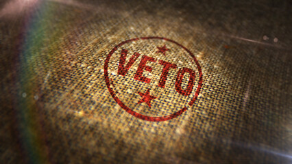 Veto stamp and stamping - opposition and refuse concept