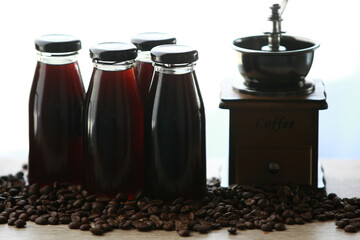 Manual coffee grinder with coffee bean and Drip Kettle Set