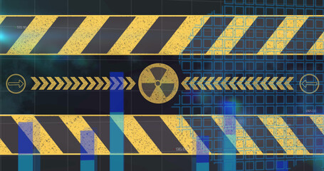 Image of warning tape over data processing