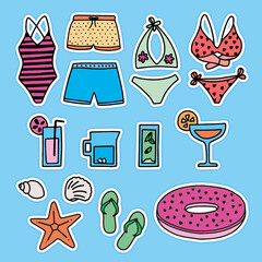 Stickers vacances à la plage