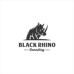 Rhino Rhinoceros Logo Design Vector Image