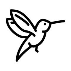 colibri little bird line icon vector. colibri little bird sign. isolated contour symbol black illustration