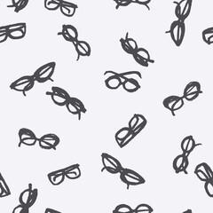 Seamless pattern with hand drawn glasses