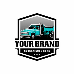 Classic pick up truck illustration logo vector