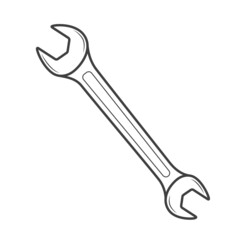 Wrench vector line style isolated on white background. 10 eps