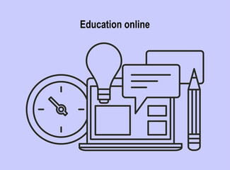 Education online, webinar or elearning theme, vector illustration