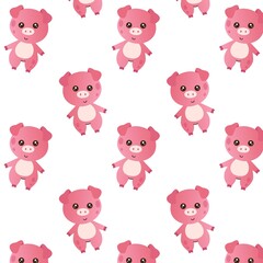 Obraz premium Vector childish pattern with cute pigs.