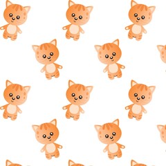 Vector childish pattern with cute tigers.