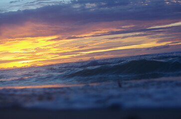 Sunset over the Indonesian coastline