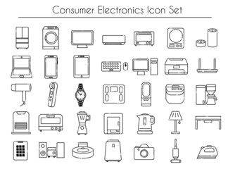 Consumer electronics icon set