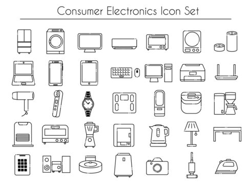 Consumer electronics icon set