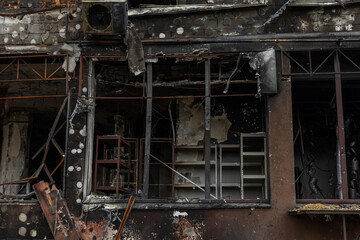 Terror attack. Ukraine, russia war. Irpen. Irpin after russian invaders.