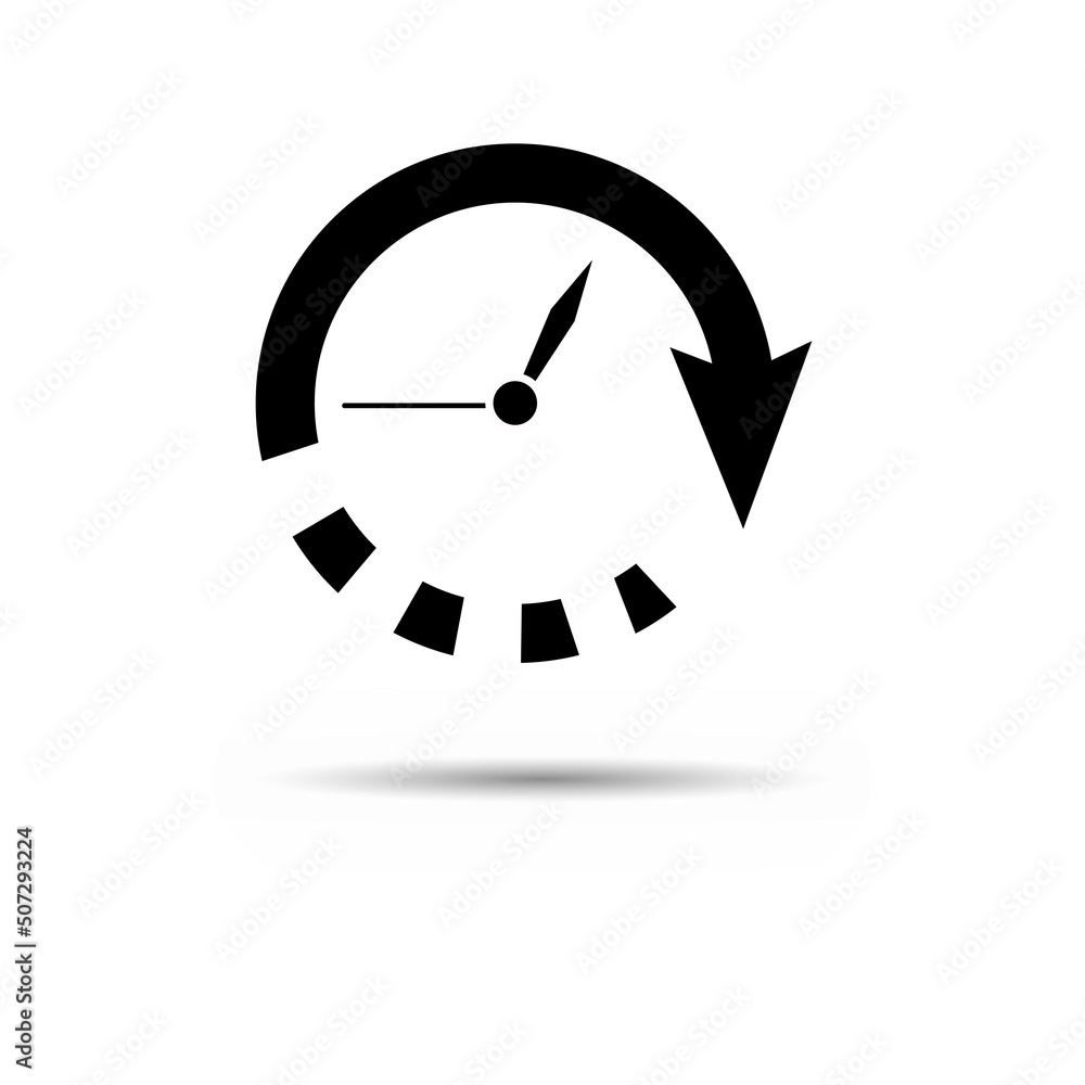 Aufkleber rotating clock icon for time. time line icon vector. clock icon symbol design