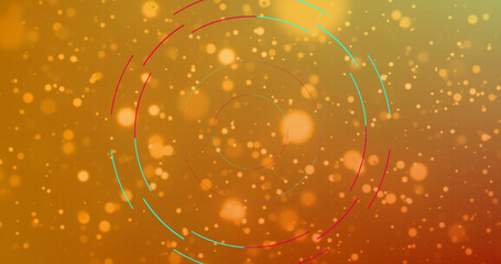 Image of light spots and shapes on yellow background