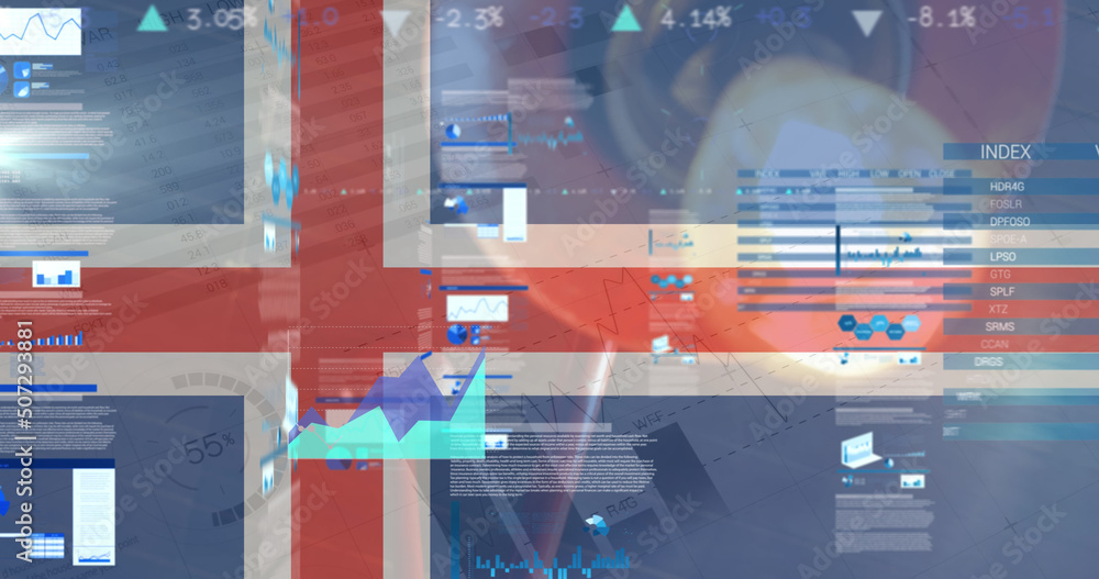 Poster image of flag of iceland over data processing