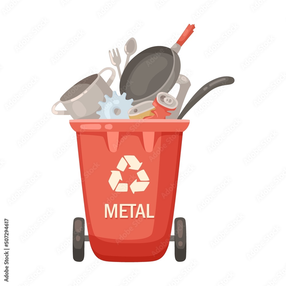 Aufkleber recycle bin for sorting garbage vector illustration. containers or trash bin for metal sorting waste
