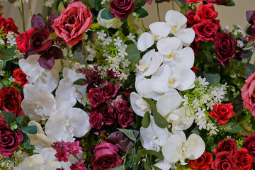 wedding flower backdrop background, colorful background, fresh rose, bunch of flower
