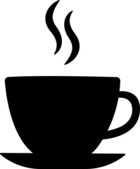 A cup of hot cafe coffee or caffeine drink flat vector icon for food apps and websites