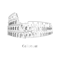 colosseum vector sketch isolated illustration