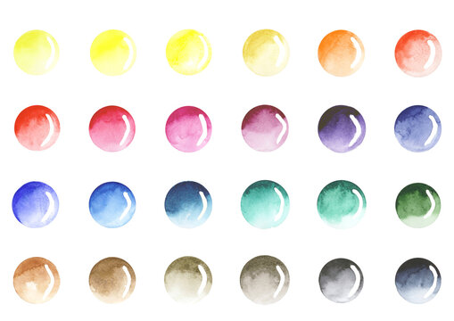 interesting multi-colored painting of watercolor paints in the form of balls or bubbles