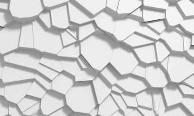 Pile of shattered white stone pieces