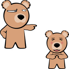 teddy bear character cartoon kawaii expressions pack in vector format