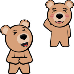 teddy bear character cartoon kawaii expressions pack in vector format